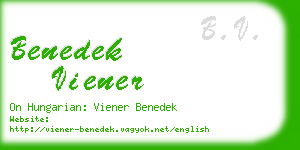 benedek viener business card